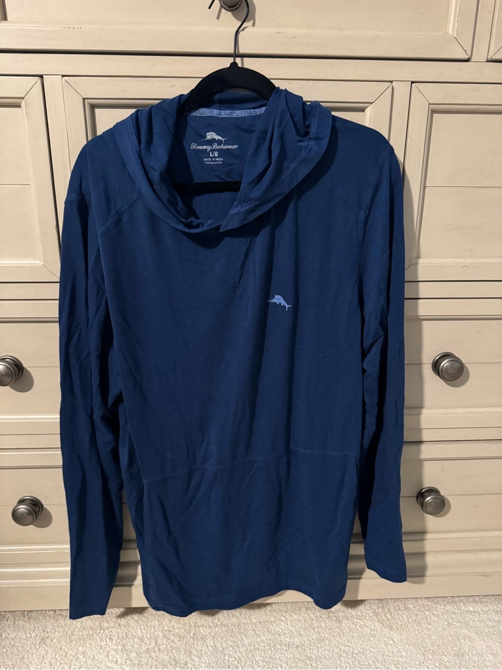 Tommy Bahama Navy Blue Lightweight Hooded Long-Sleeve Shirt Jacket
